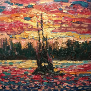 Robert McAffee - Sunset on Whiskey Jack - Canoe Lake